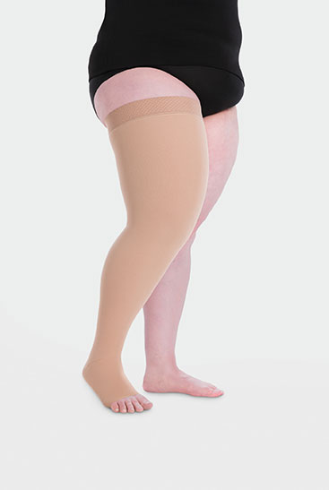 Product image - above-knee compression stocking Above-knee compression stocking with silicone border