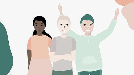 Studium, Praktikum, Ferienjob bei Juzo Grafische Darstelllung dreier Auszubildenden