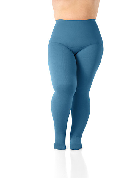 Strumpfhose Casual Blue Flachstrick