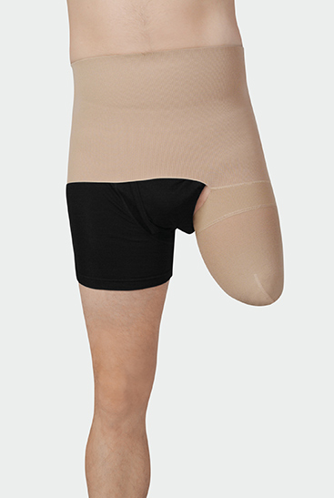 Image du produit bas-moignon cuisse Juzo avec partie abdominale Homme portant un bas-moignon cuisse Juzo avec partie abdominale